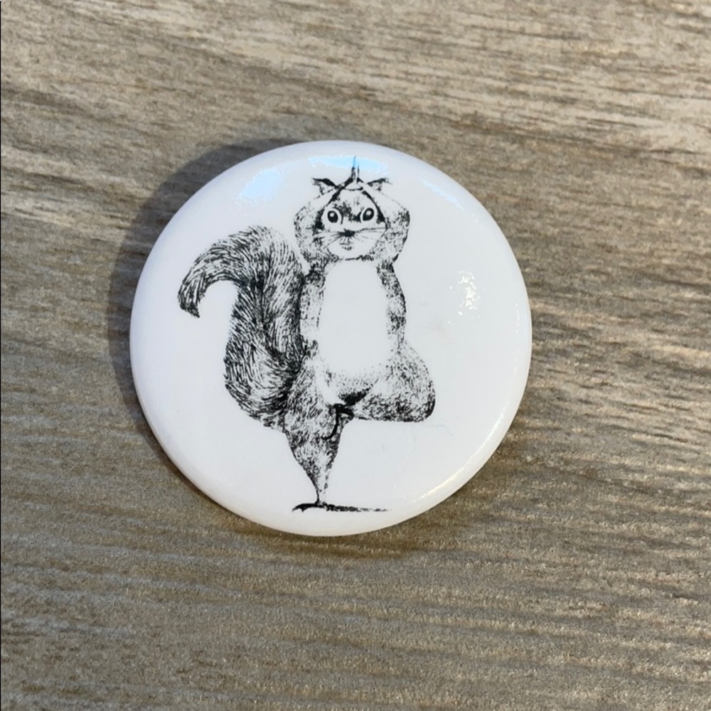 *FREE with purchase* Squirrel doing yoga pin